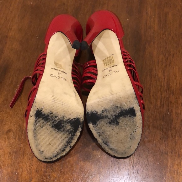 Aldo Red Patent Strappy Sandals - Picture 5 of 5